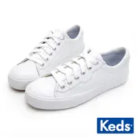 在飛比找蝦皮商城優惠-【Keds】CREW KICK 經典半月皮革綁帶休閒小白鞋-