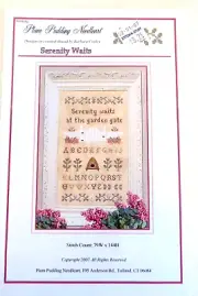 Plum Pudding Needleart Cross Stitch Pattern Serenity Waits At The Garden Gate