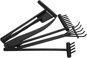 ERINGOGO 6pcs Sand Rake Set Zen Garden Rakes Lawn Garden Sand Zen Garden Tools Mini Sand and Water Table Bonsai Zen Sand Zen Garden Accessories Sand Tray Outdoor Zen Rake Plastic Black