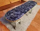 Oval Amethyst Table, Amethyst Geode Table, Amethyst Coffee Table Top, Home Decor