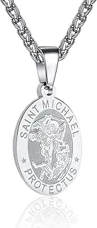 [ZAULER] Saint St Michael/Christopher/Jude/Benedict/Virgin Mary Medal Necklace for Men Women 24 In Religious gifts