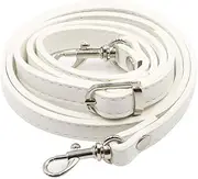 Handbag Shoulder Strap White PU Leather Crossbody Purse Bag Strap Adjustable Purse Strap with Silver Hardware