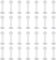 [KkvoGmle] 28 Pcs Clear Lip Rings 8mm Flexible Acrylic Labret Lip Ring Women Men Tragus Retainer Helix Cartilage Earring Stud Piercing Jewelry Retainer, 3*1.2*8mm, Acrylic, No Gemstone