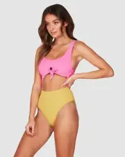 BNWT BILLABONG LADIES SAND DUNES ONE PIECE TIE FRONT SIZE 10 RRP $100