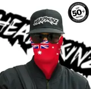 UPF50+ FACE MASK / BANDANA - AUS RED ENSIGN FLAG - (Motorbike, Fishing, Camping)
