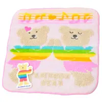 在飛比找Yahoo奇摩購物中心優惠-RAINBOW BEAR 日本製可愛小熊LOGO小方巾(音符