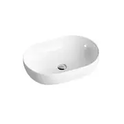 590*405*145mm Gloss White Ceramic Oval Above Counter Basin