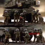 1/72 Israel Defense Forces 6 Soldiers With Dog Figures Model Diy Scene Accessory