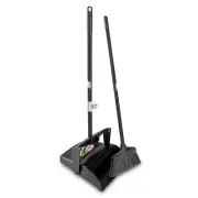 Libman Angle Broom Poly Fiber and Lobby Dustpan Closed Lid Combo Set