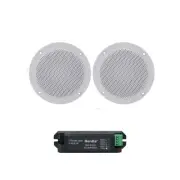Herdio Ceiling Speakers 2-Way Flush Mount Wall +Bluetooth Amplifier Receiver USA