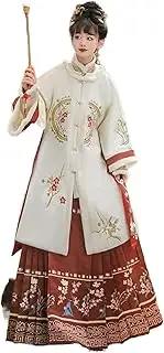 [AJOHBM] Woman Chinese Traditional Retro Elegant Folk Dance Costume Ancient Style Ming Dynasty Fairy Dress Cloud Shoulder Hanfu