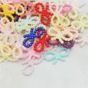 20 Mix Resin Imitation Pearl Bow Tie Embellishment Flatback Bowknot DIY 10*18mm