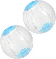 Happyyami 2pcs Hamster Exercise Balls Lightweight Compact Running Balls with Breathable Holes for Dwarf Hamsters and Pets for Safe Fun
