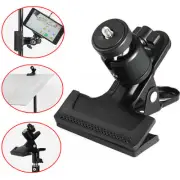 Hot Shoe Spring Clamp Clip +Ball Head For Photo Studio Camera Flash Light Stand