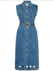 AJE Denim Midi Dress Size 6 RRP: $455
