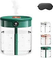Dreamzy Humidifier, Dreamzy Humidifiers for Bedroom, Automatic Mode Humidity Sensor, 2L Large Capacity Rechargeable Desktop Humidifier with Night Light (Green)