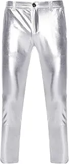 [Generic] Men's Metallic Disco Pants Night Club Pants Mens 70s/80s Shiny Party Outfit Rave Pants