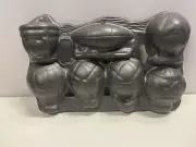 John Wright Cast Iron Hot Air Balloon Zeppelin Airship Muffin Cupcake Pan