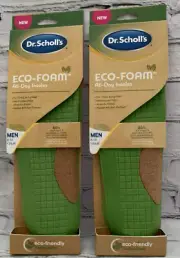 NEW Dr Scholl’s ECO-FOAM Insoles for MEN, Foam & natural cork Size 8 -14, 2 Pair