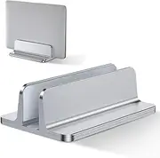 [Bewahly] Vertical Laptop Stand[Adjustable Size],Aluminum Adjustable Laptop Holder,Saving Space, Suitable for MacBook Pro/Air, iPad, Samsung, Huawei, Surface, Dell, HP, Lenovo and Others (Silver)