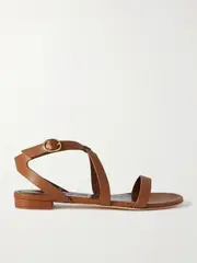 [Manolo Blahnik] Manolo Blahnik - Magalou Leather Sandals - Tan - IT40 IT 40 Brown