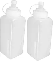Cabilock 2-pack Oil Squeeze Bottles 800ml Empty Condiment Bottles for Bbq Sauce Salad Dressing