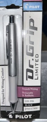 Pilot Dr Grip Limited Gel Refillable Ink Pens Pen 0.7mm BLACK Fine Point 36272