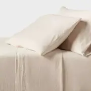 Full Jersey Sheet Sets Heather Oatmeal - Threshold