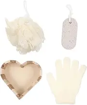 Complete Bathing Supplies Wood Bucket Bath Accessories Body Scrubber Set Shower Tool Kit Foot File Back Clean Tool