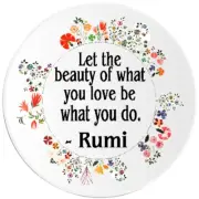 Beauty Of What You Love Be What You Do Rumi - 3 Pack Circle Stickers 3 Inch
