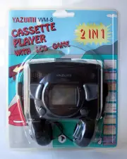 VINTAGE 80'S YAZUMI WALKMAN CASSETE PLAYER WITH LCD HANDHELD GAME WM-8 NEW !