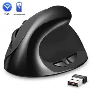 Ergonomic Wireless Vertical Mouse Rechargeable 2.4G with USB Receiver