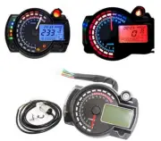 Motorcycle Speedometer Gauge Universal LCD Digit Tachometer Odometer 15000 RMP