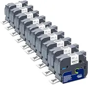 Absonic 10-Pack 24mm .94 Laminated White Tz Label Tape Replace for Brother Tze-251 Tze251 Tz251 Tz-251 P Touch Label Tape 24mm 1" White Tze Label Maker Tape 0.94" for PTD600 PTD610BT PTP710BT PTE550W