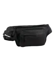 [PIERRE CARDIN] Leather Rustic Belt Bag in Black
