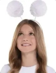 White Pom Pom Headbopper Headband Halloween Adult Costume Accessory