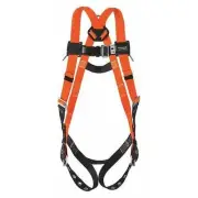 Full Body Safety Harness S/M 400lb Back D-Ring Tongue Buckle Orange Vest