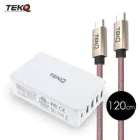 在飛比找momo購物網優惠-【TEKQ】Type-C USB 5孔 快充萬用充電器+TE