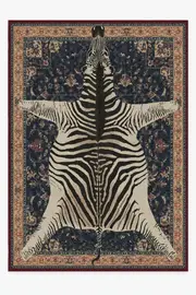 305' x 425' | Machine Washable Runner Rug | Kid & Pet Friendly | Indoor Rug | Iris Apfel On Safari Sapphire Rug | Ruggable