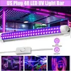 365nm 48 LED UV Black Light Bar Fixtures Ultraviolet Lamp Strip DJ Party