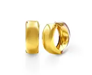 Bevilles 9ct Yellow Gold Silver Infused Two Tone Huggie Round Hoop Earrings