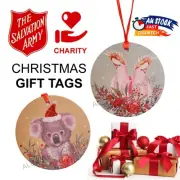 20pcs Christmas Paper Gift Tags with String Hanging Label Xmas Wrapping Tags AU