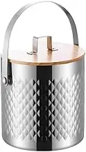 Ice Buckets Bar Commercial Champagne Bucket Beer Chiller Bucket Stainless Steel Ice Bucket Keep Cold with Lid Household Ice Bucket Beer, Drinks and Wine Cooler(Large)