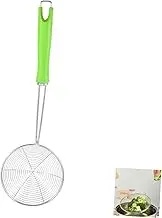 SHOWERORO Large Slotted Spoon Strainer Spoon Stainless Steel Noodle Strainer Metal Food Colander