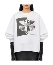 Alexander McQueen Ghost Orchid Printed Crewneck Sweatshirt IT40,IT42,IT38,IT36 White
