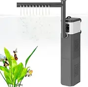 VILLNO 15W 210GPH Ultra Powerful Aquarium Filter for 15-40Gallon Fish Tank, 3-in-1 Adjustable Fish Tank Filter, Internal Submersible Fish Tank Filters for Turtle/Shrimp/Breeding Tanks