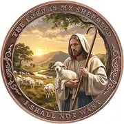 The Lord is My Shepherd Christian Challenge Coin, Antique Copper Christ Religious Medallion Pocket Token Gift