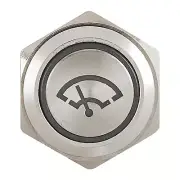 APS Illuminated Metal Latching Push Button Switch - Silver, Wipers