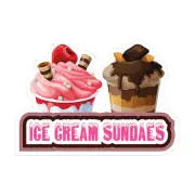 Food Truck Decals Ice Cream Sundaes Retail Concession Concession Sign Pink