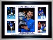 NOVAK DJOKOVIC 2019 AUS OPEN CHAMPION 5 PHOTO COLLAGE SIGNED PRINT OR FRAMED